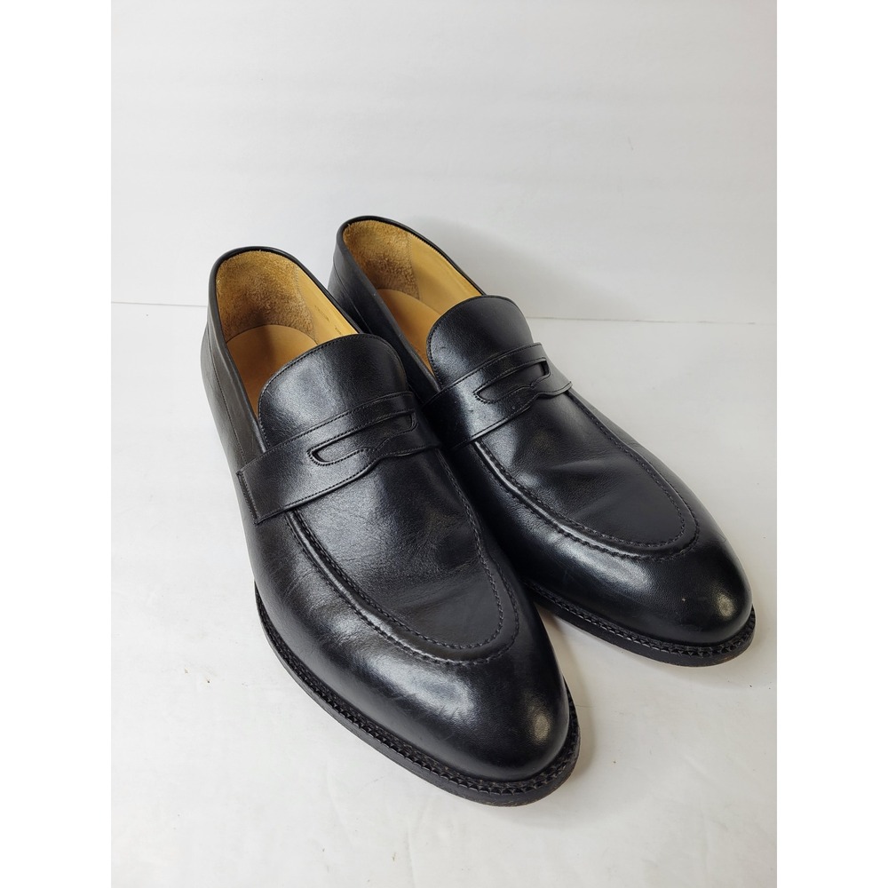 Beckett Simonon Cohen Penny Loafers Black Leather Mens Size 12 Blake Stitched